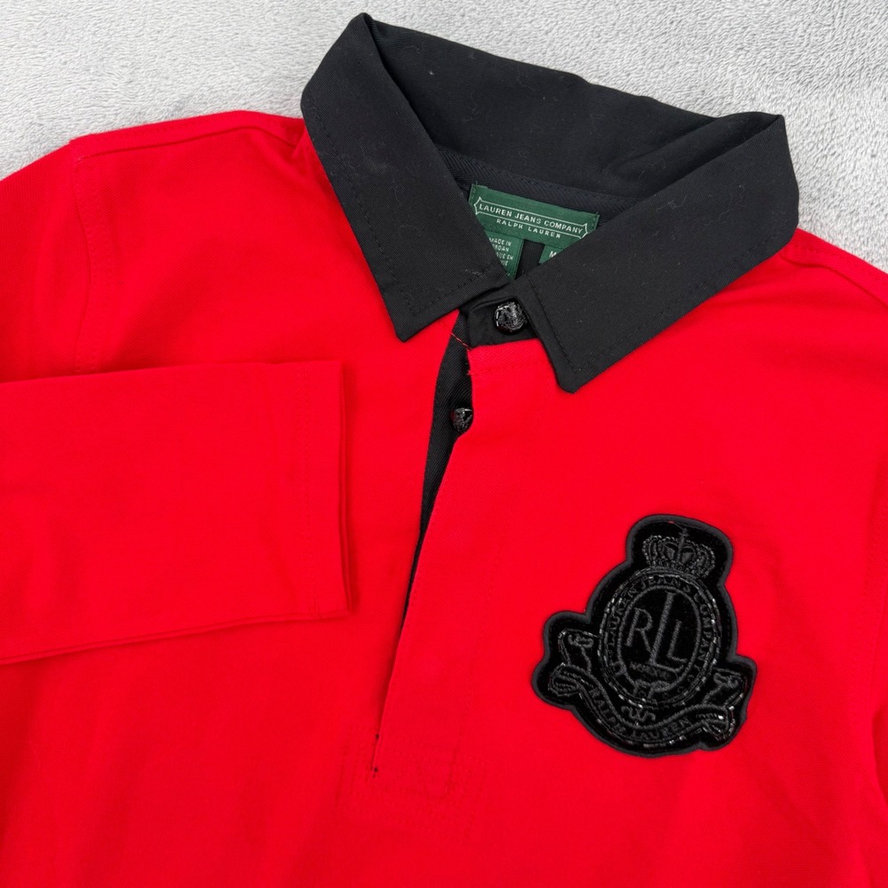 Lauren Jeans Company Ralph Lauren Long Sleeve Polo Shirt Red Size M